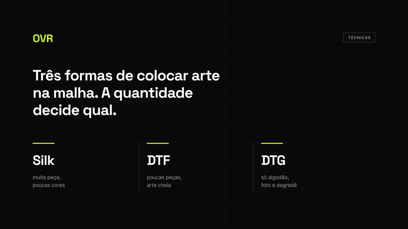 DTF, DTG e silk: qual técnica serve para o seu pedido