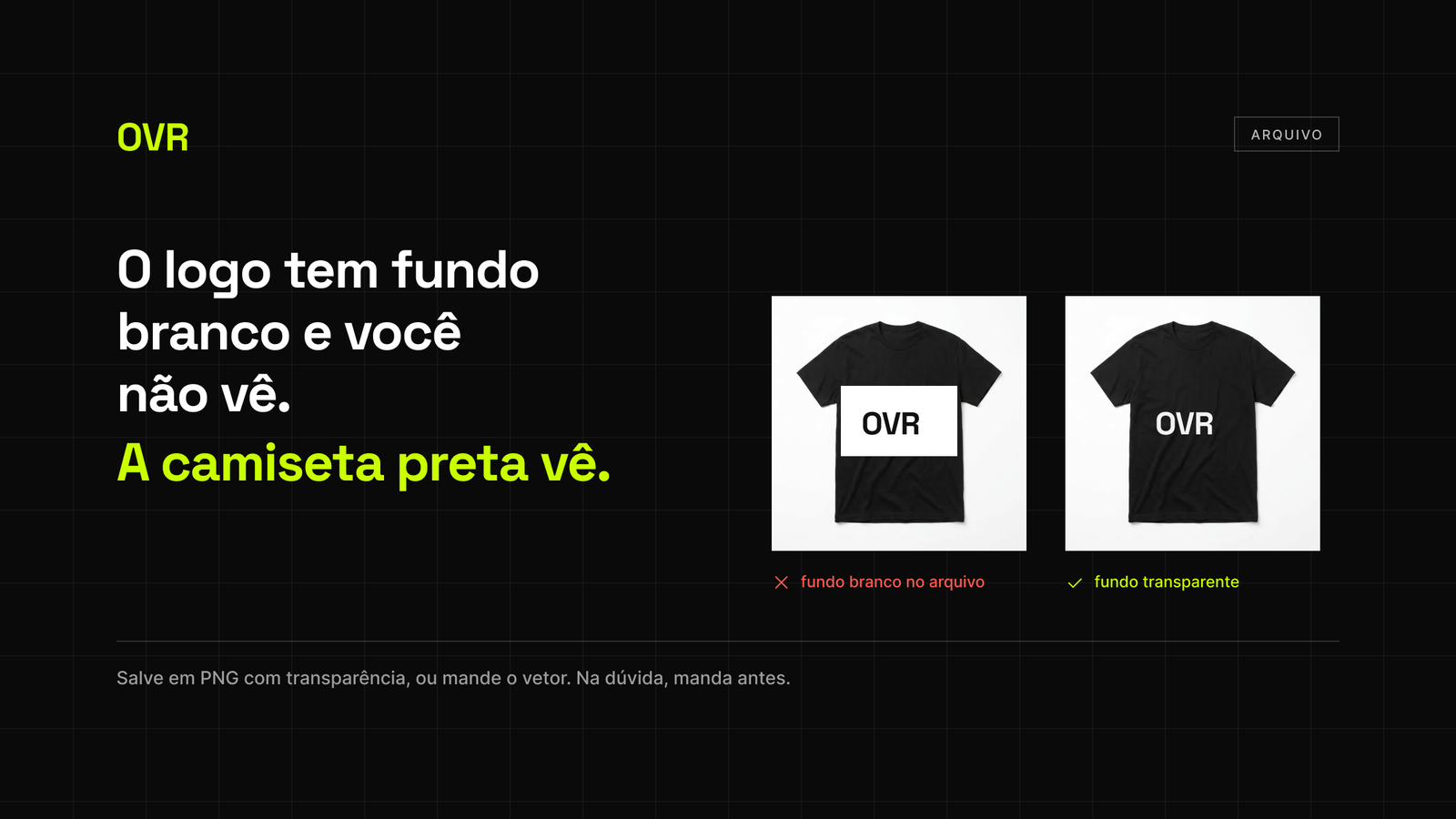 O erro que mais chega aqui: o fundo branco atrás do logo